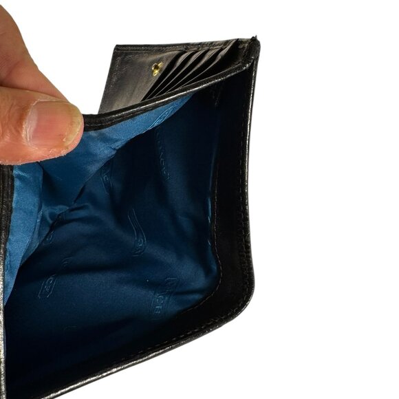 COPY - Coach Black Canvas Leather Trim Small Credit Card/Coin Bifold Wallet - Picture 10 of 12